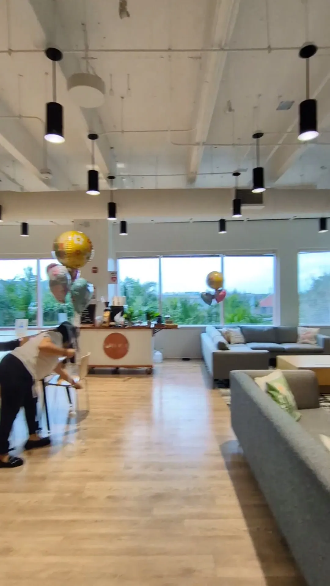 Luisa Coffee mobile cart set up in a modern office lounge